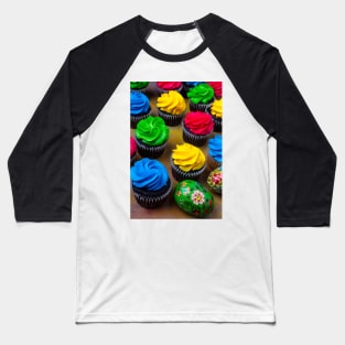 Cupcakes And Painted Eggs Baseball T-Shirt